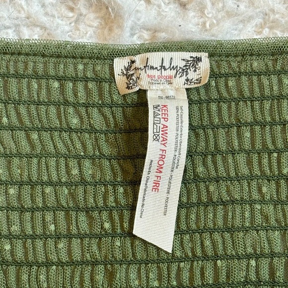 Free People Intimately Women's Large Can't Stop Won't Stop Green Mesh Slip Dress - Picture 11 of 13